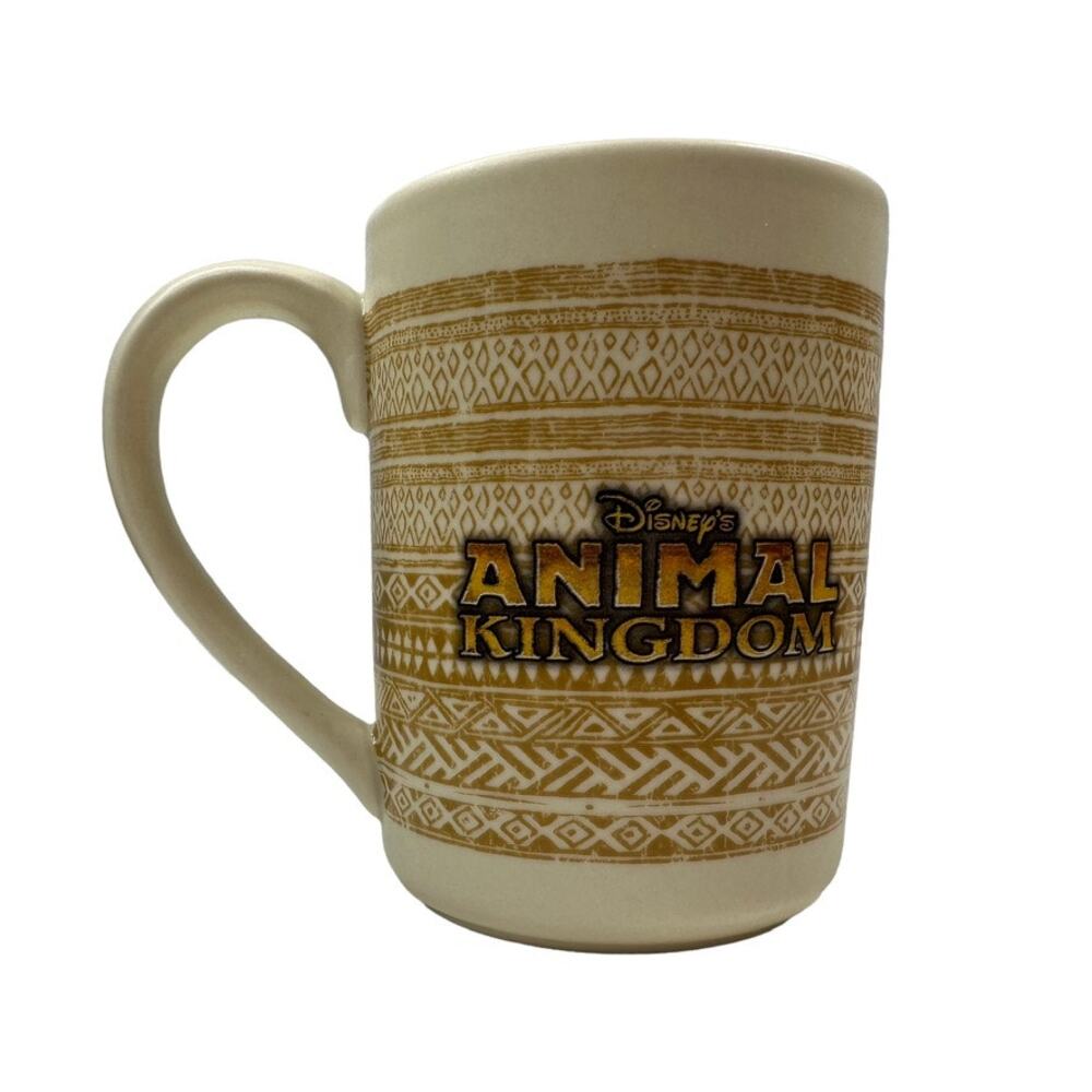 Disney Parks Animal Kingdom Tree of Life Tan Safari Print Coffee Mug 14 oz